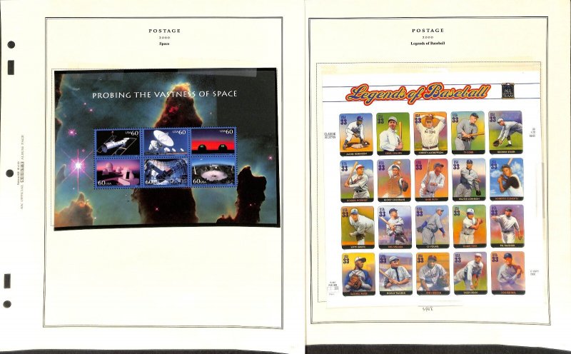 United States Stamp Collection on 23 Scott National Pages, 2000-2001 MNH (JR)