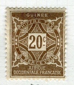 FRENCH COLONIES; GUINEA 1914 early Postage Due issue Mint hinged 20c. value