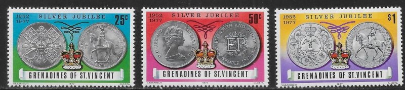 St. Vincent Grenadines 116-118 Queen Elizabeth Silver Jubilee MNH c.v. $0.60