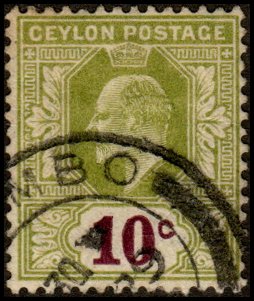 Ceylon 183 - Used - 10c Edward VII (1910) (cv $3.50)