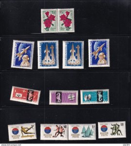 Hungary 1961 Complete sets MNH Space/Sport/Roses 15844