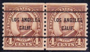 Precancel - Los Angeles, CA PSS 687-61 Coil Pair - No Gum