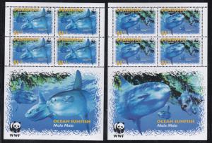 Penrhyn # 462-465, WWF - Ocean Sunfish, Complelte Sheets, NH, 1/2 Cat.