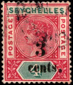 Seychelles #22, Incomplete Set, 1893, Used