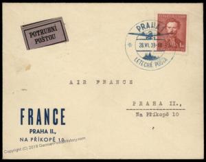 Czechoslovakia 1938 Prague Rohrpost Pneumatic Mail Cover 66560