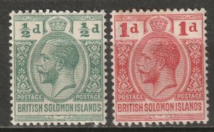 Solomon Islands 1913 Sc 19-20 MH*