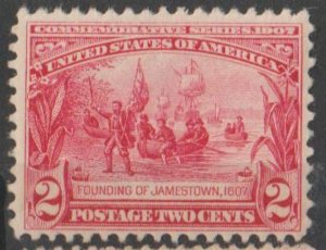 U.S. Scott #329 Founding of Jamestown 1607 Stamp - Mint Single - IND