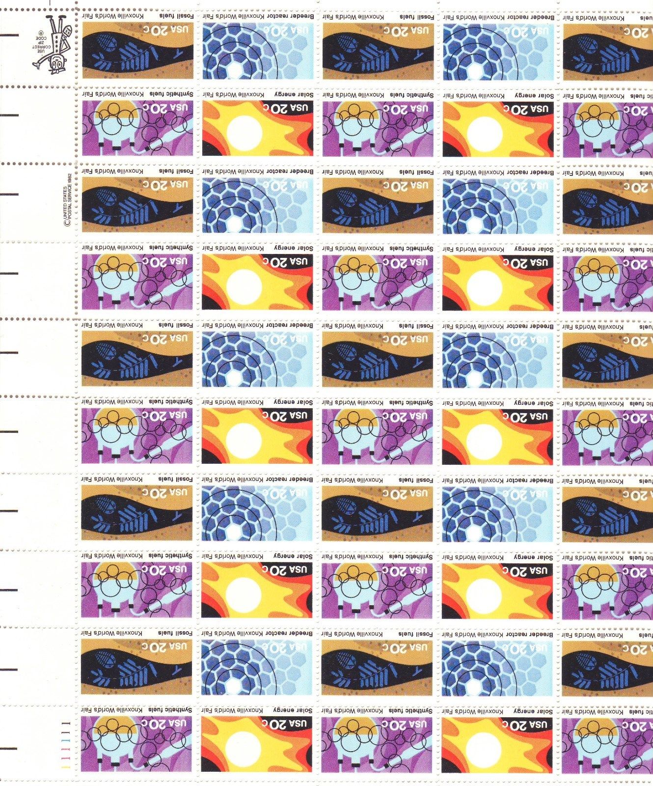 {BJ stamps} 200609 Knoxville World's Fair 20¢ MNH Sheet of 50. Issued