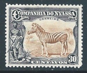 Nyassa #120 MH 30c Zebra Defin.