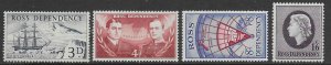 Ross Dependency L-1-4  1957  set  4  FVF  Mint NH