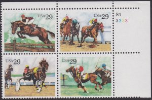 2759a Sporting Horses Plate Block MNH