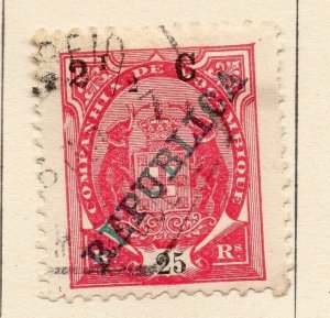 Mozambique 1916 Early Issue Fine Used 2.5c. Republica Optd Surcharged 080640