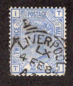 Great Britain #82 Plate 23 F/U ~JM-3183