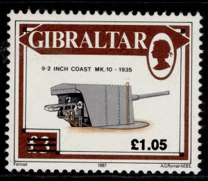 GIBRALTAR QEII SG659, 1991 £1.05 on £3 MK10 costal gun, NH MINT.