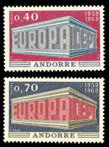 French Andorra 1969 Scott #188-189 Mint Never Hinged