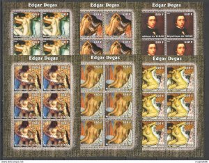 2002 Chad New Art Paintings Edgar Degas !!! 6Set ** Kv309