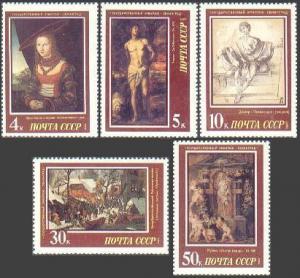 USSR Russia 1987 European Art in Hermitage Museum Landscape Stamp Michel 5717-21