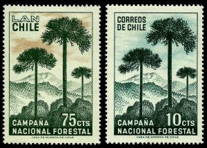 1967 Chile 663-664 Trees - Campaign for reforestation