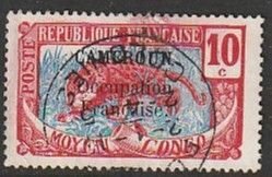 1916 Cameroun - Sc 134 - used VF - 1 single - Stamps of Middle Congo overprinted