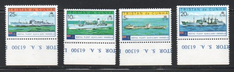 Tristan da Cunha Sc 247-50 1978 Royal Navy Vessels stamp set mint NH