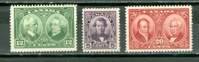 CANADA 1927 PRIME MINISTERS #146-48 SET MINT LIGHT H...#45.00