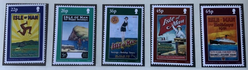 ISLE OF MAN 2000 STEAM PACKET POSTERS  SG907/911.  MNH ..SEE SCAN