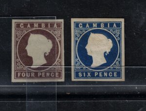 Gambia #1a #2a (SG #1 #3) Very Fine+ Mint Original Gum Lightly Hinged Duo