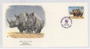 Swaziland 519 1987 WWF, White Rhino FDC U/A Audubon Soc FDC