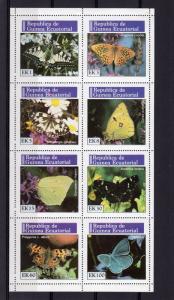 Equatorial Guinea 1976 Butterflies Sheetlet (8) Perforated MNH VF