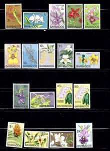 Barbados 396-411 MNH 1974-77 Flowers