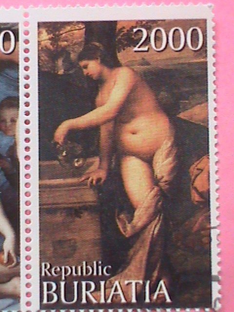 BURIATIA  STAMP- WORLD FAMOUS NUDE ART CTO -MNH STAMP SHEET -RARE VERY RARE