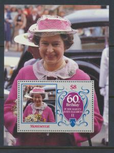 Montserrat  SG MS681  SC#604  60th Birthday Queen Elizabeth II - 1986