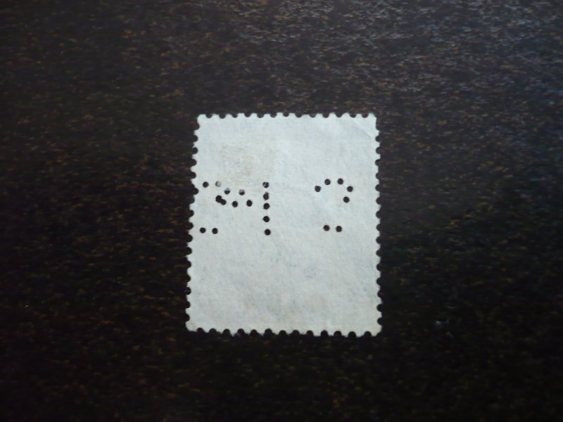 Stamps - India - Scott# 108 - Used Part Set of 1 Perfin Stamp