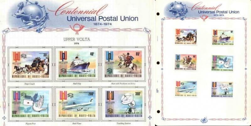 1974 UPPER VOLTA UPU on pages - many scarce & rare issues!