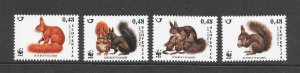 SLOVENIA #714-17  WWF SQUIRRELS MNH