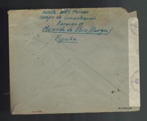 1942 Spain Miranda de Ebro Concentration camp cover to Netherlands WAH Melissen