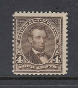 #269 4c Lincoln (NEVER HINGED but disturbed gum) cv$125.00