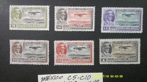 Mexico 1929 Airmail Scott# C5-C10 complete VF-XF Mint Hinged set of 6