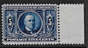 US 1904 Sc. #326 FVF NH, right margin copy, Cat. Val. $180.00