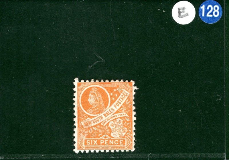 Australia States NSW QV SG.305 6d Deep Orange (1899) Mint MM Cat £50+ EBLUE128 