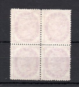 1879/1880 TENDER ESSAY BLOCK OF 4 WITHOUT GUM IN PALE LILAC