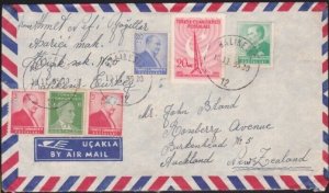 TURKEY 1955 commercial airmail cover Balikesir to New Zealand..............A6160