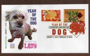 2018 YEAR OF THE DOG ~ GLEN CACHET - COMBO #1 DCP CANCEL FIRST DAY COVER