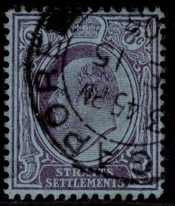 MALAYSIA - Straits Settlements EDVII SG131, 8c purple/blue, FINE USED.