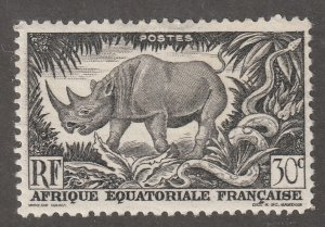 Africa stamp, Scott#167,  mint, hinged,  Rhino, #F-167