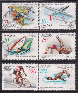 Poland 1986 Sc 2750-5 Polish Athletes Victories World Championships Stamp Used