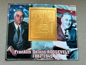 Stamps. Franklin Roosevelt  2024 year 8 blocks Foil. Bronza. perforated NEW