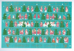 Denmark. Christmas Sheet 1980. Mnh. Folded.3 Side Perf.  Children,Sled,Dog.Horse