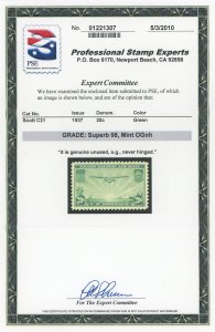 USA C21 - 20 cent Trans Pacific Airmail - PSE Graded Cert: Superb 98 Mint OGnh