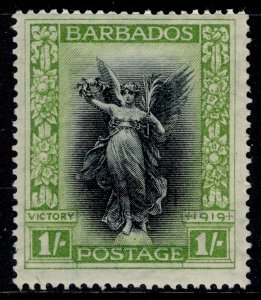 BARBADOS GV SG209, 1s black & bright green, M MINT. Cat £22.